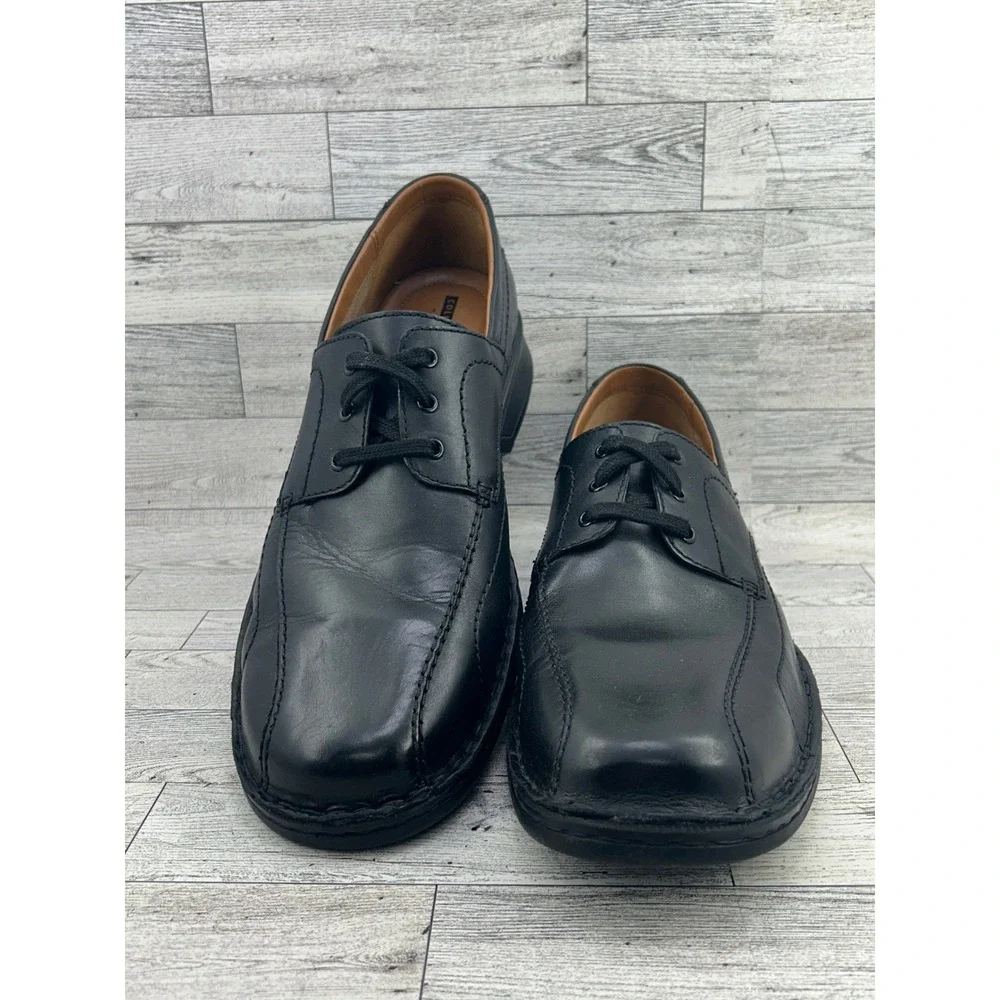 Clarks Collection Mens Leather Black Lace Up Dress Shoes Comfort Cushioned Sz 13
